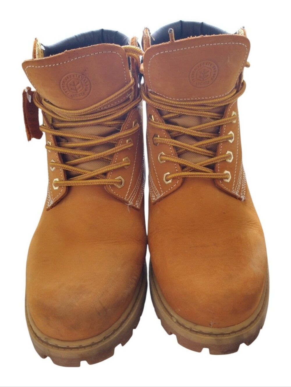 Classic Tan Work Boots with Round Logo